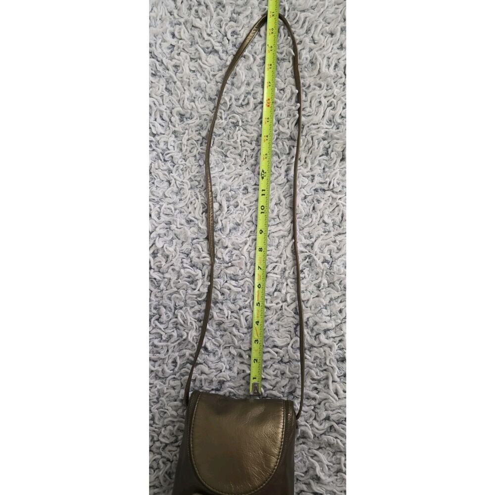 Hobo Fern Metallic Bronze Green Crossbody Bag Purse Leather Floral Lined Small - Picture 16 of 16